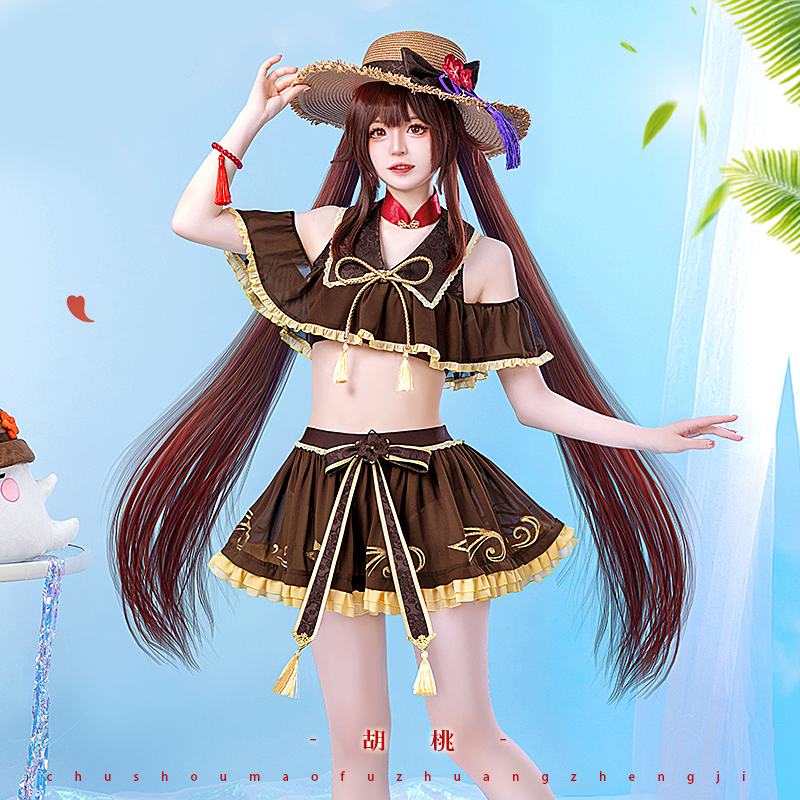 【Genshin Impact】Hu Tao (Swim Suit ver.) Cosplay Costume Full Set