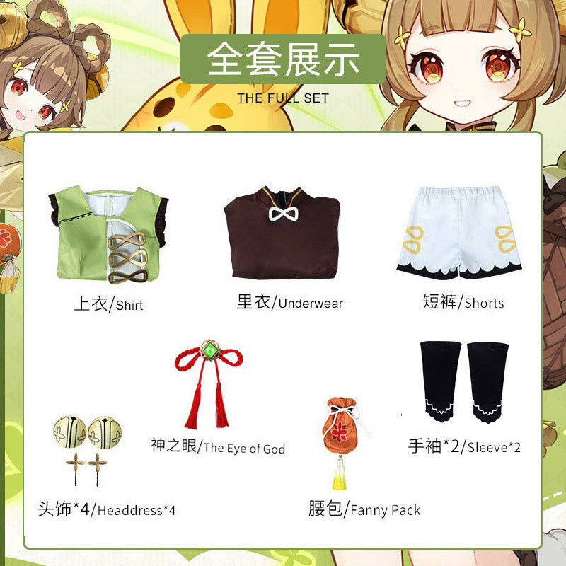 【Genshin Impact】Yaoyao Cosplay Costume Full Set