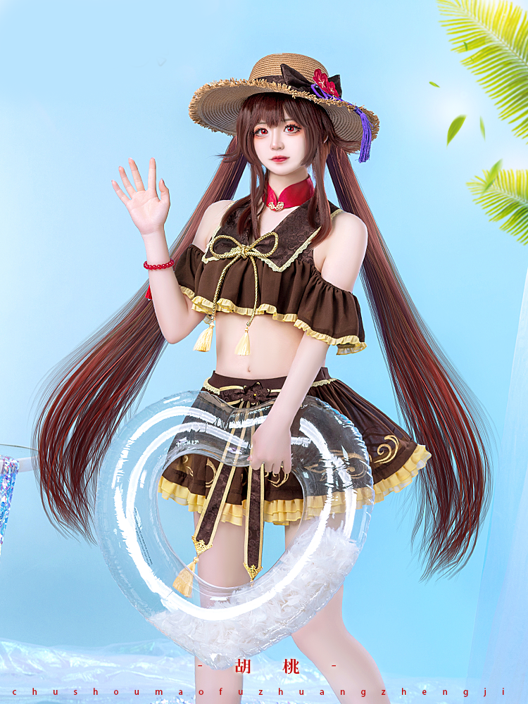 【Genshin Impact】Hu Tao (Swim Suit ver.) Cosplay Costume Full Set