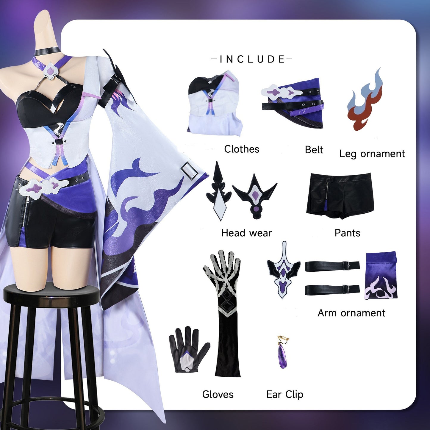 【Honkai: Star Rail】Acheron Cosplay Costume Full Set