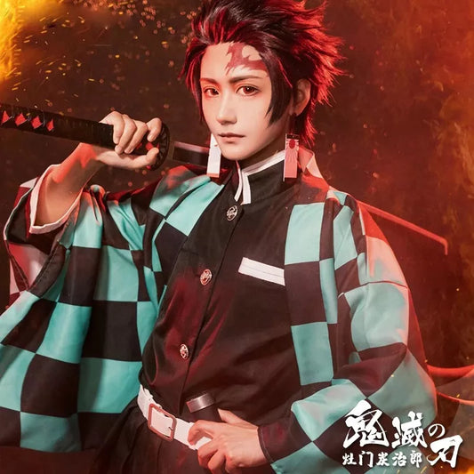 【Kimetsu No Yaiba】Kamado Tanjirou Cosplay Costume Full Set