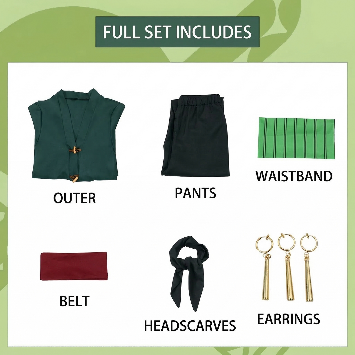 【One Piece】Roronoa Zoro Cosplay Costume Full Set