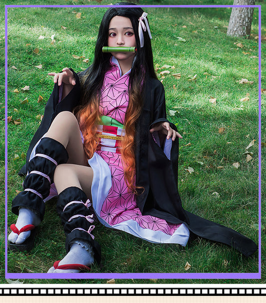 【Kimetsu No Yaiba】Kamado Nezuko Cosplay Costume Full Set
