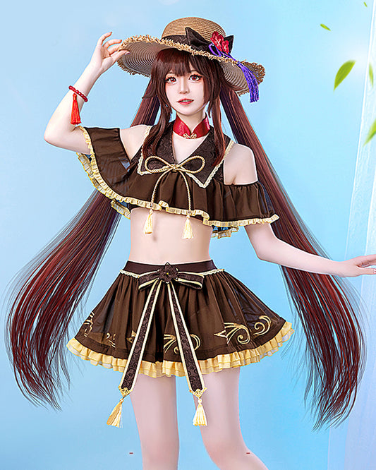 【Genshin Impact】Hu Tao (Swim Suit ver.) Cosplay Costume Full Set