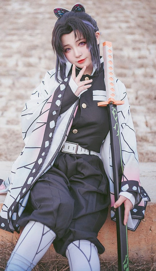 【Kimetsu No Yaiba】Kochō Shinobu Cosplay Costume Full Set