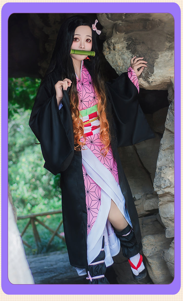 【Kimetsu No Yaiba】Kamado Nezuko Cosplay Costume Full Set