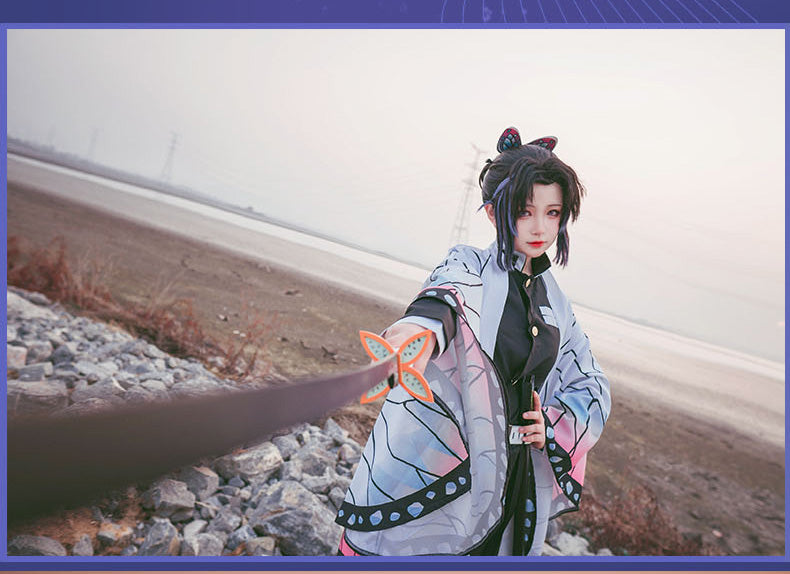 【Kimetsu No Yaiba】Kochō Shinobu Cosplay Costume Full Set