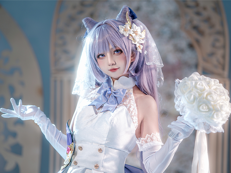 【Genshin Impact】Keqing(Wedding Dress Skin) Cosplay Costume Full Set