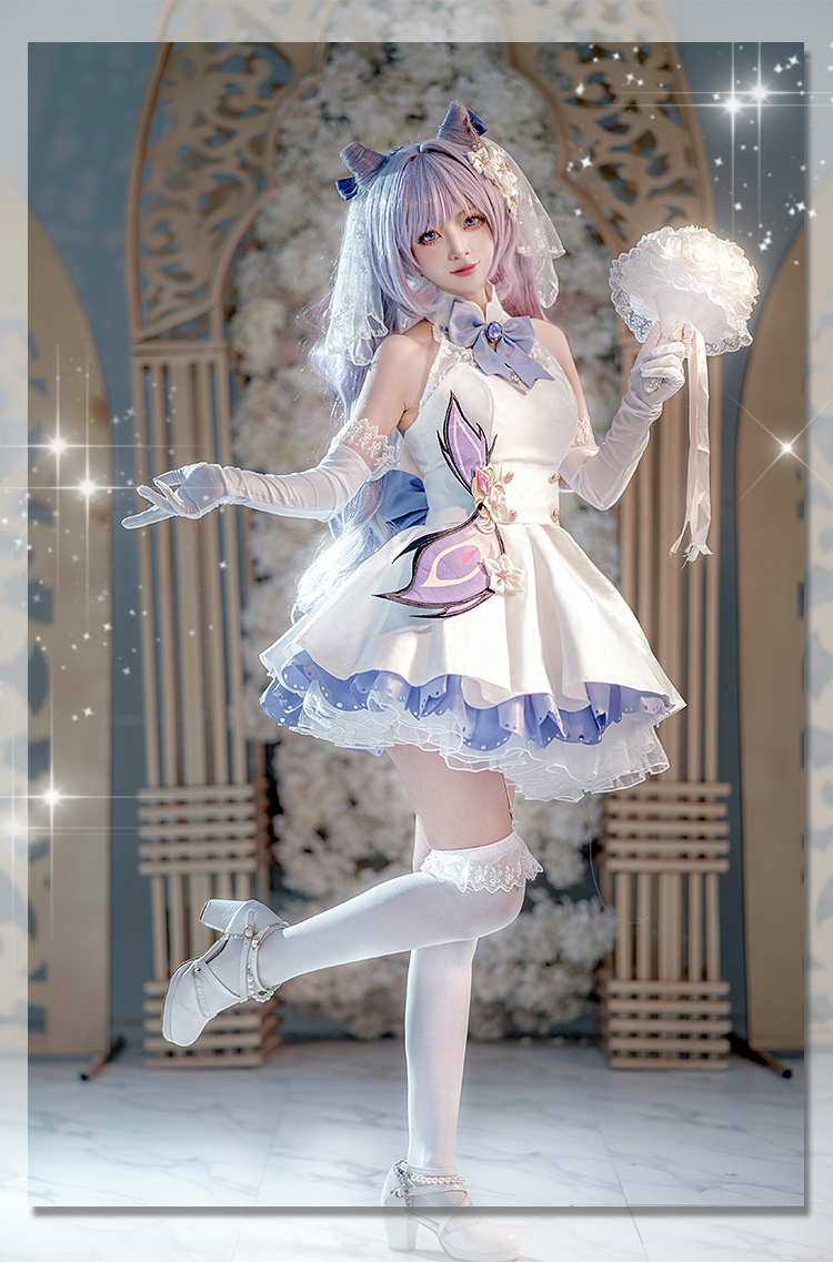 【Genshin Impact】Keqing(Wedding Dress Skin) Cosplay Costume Full Set