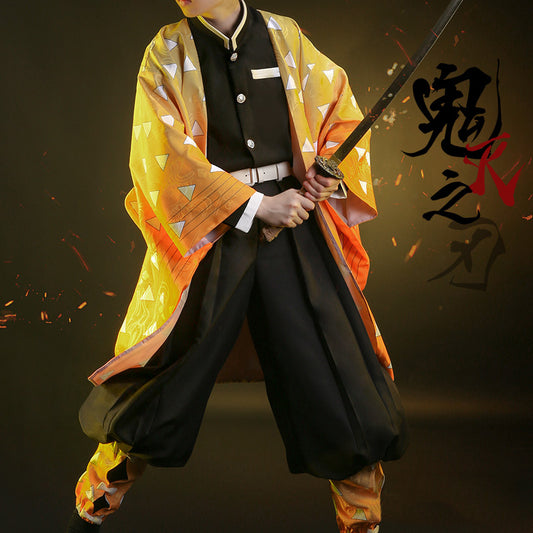 【Kimetsu No Yaiba】Agatsuma Zen'itsu Cosplay Costume Full Set