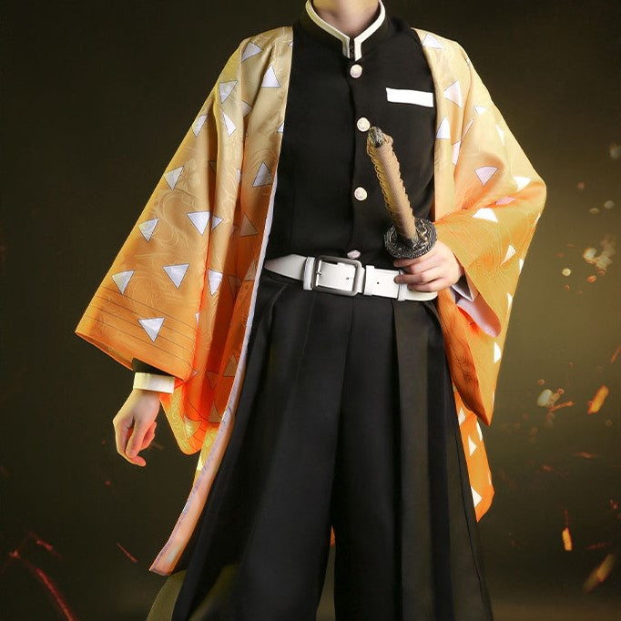 【Kimetsu No Yaiba】Agatsuma Zen'itsu Cosplay Costume Full Set