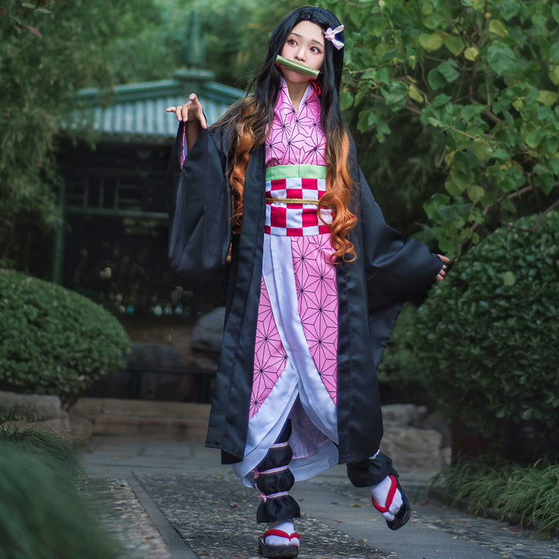 【Kimetsu No Yaiba】Kamado Nezuko Cosplay Costume Full Set