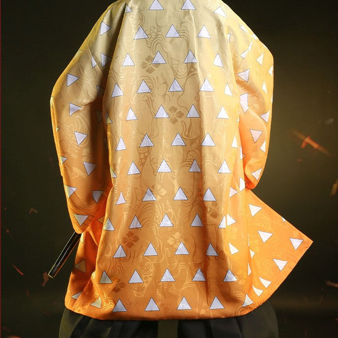 【Kimetsu No Yaiba】Agatsuma Zen'itsu Cosplay Costume Full Set