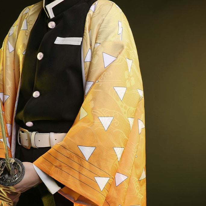 【Kimetsu No Yaiba】Agatsuma Zen'itsu Cosplay Costume Full Set