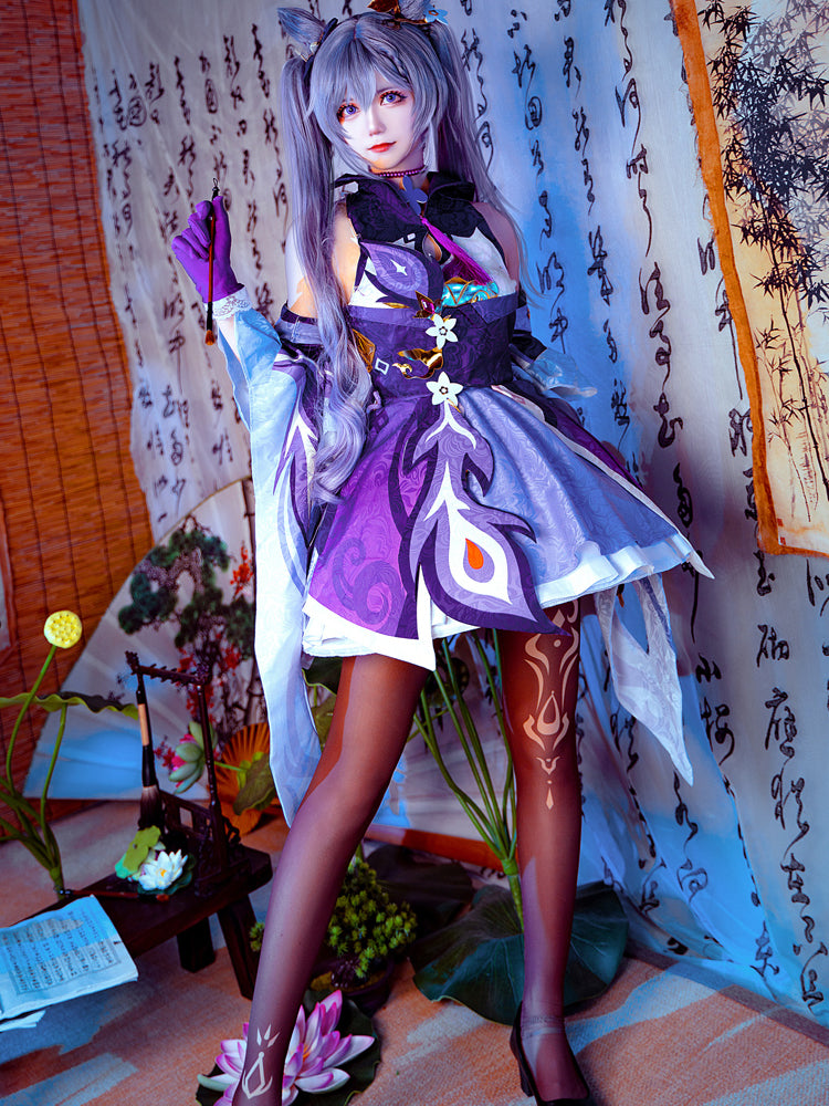 【Genshin Impact】Keqing Cosplay Costume Full Set