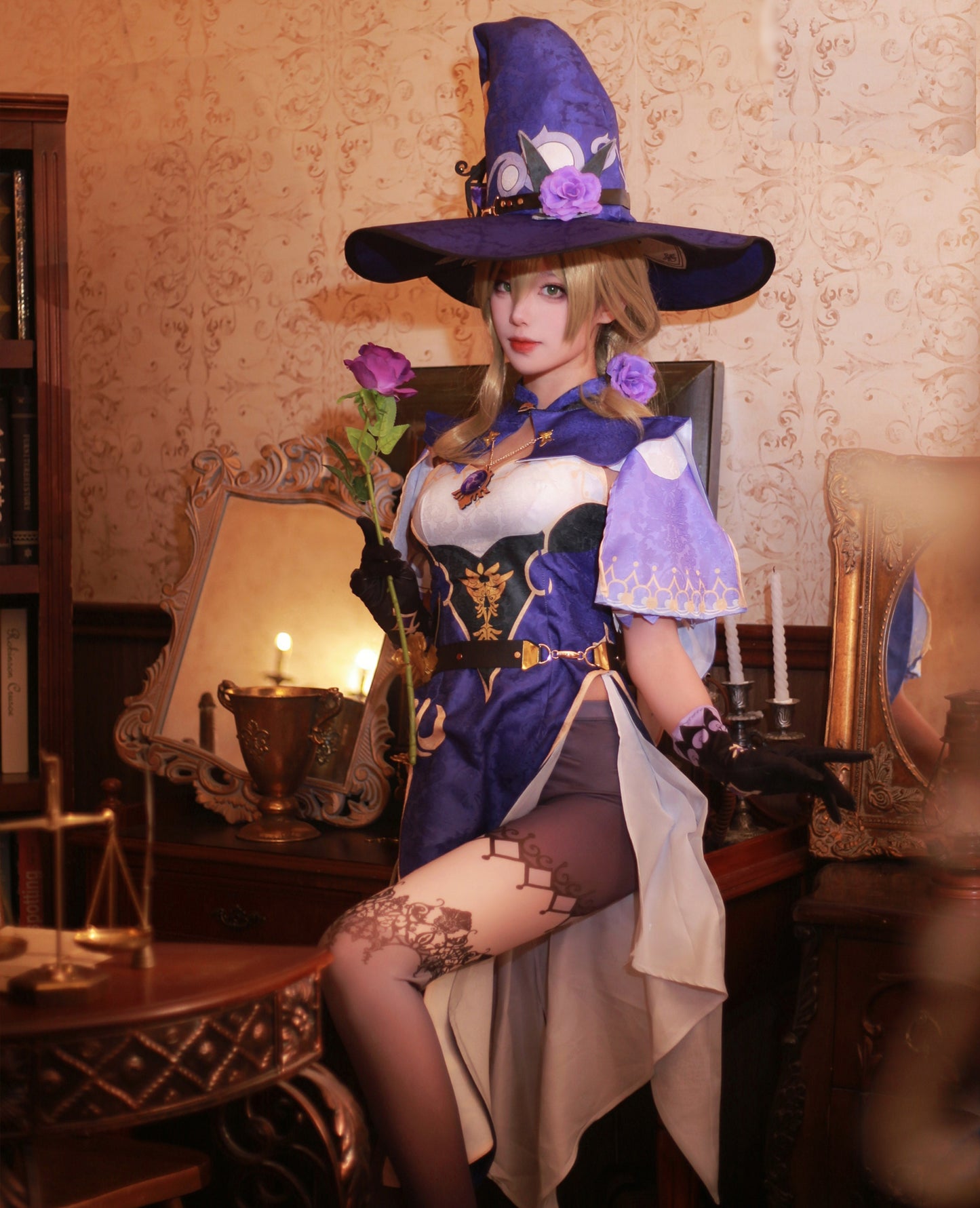 【Genshin Impact】Lisa Cosplay Costume Full Set