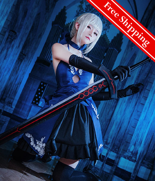 【Fate Grand Order】Saber Alter Black Dress Cosplay Costume Full Set