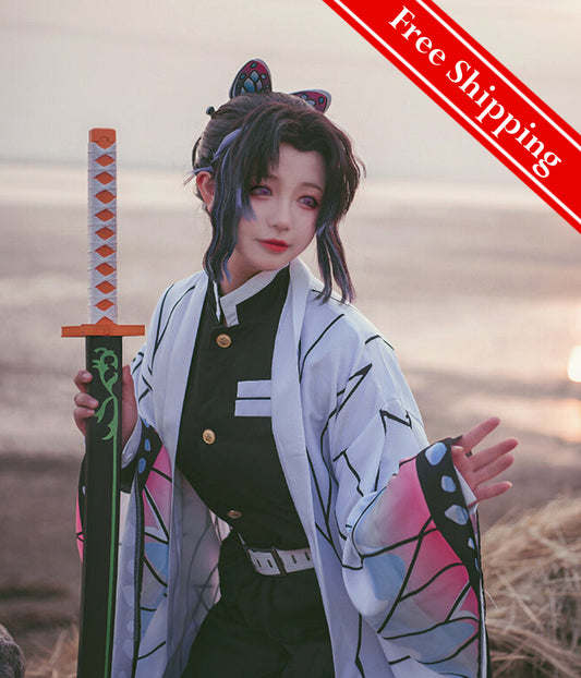 【Kimetsu No Yaiba】Kochō Shinobu Cosplay Costume Full Set