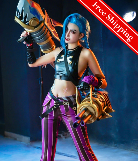 【League of Legends】Jinx Cosplay Costume Full Set