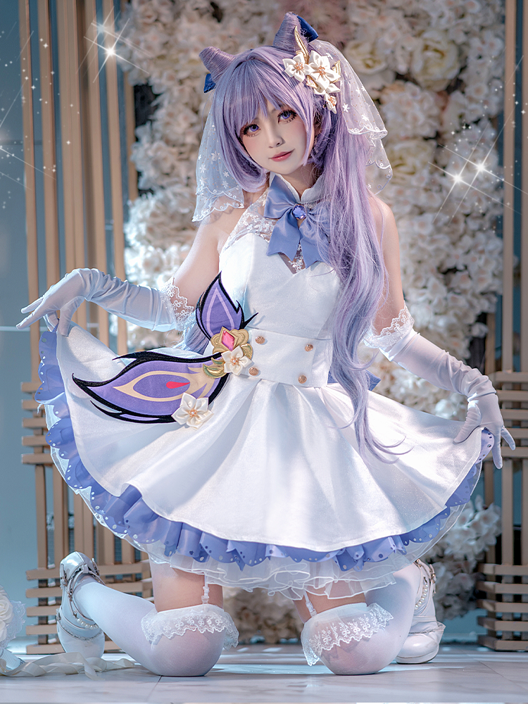 【Genshin Impact】Keqing(Wedding Dress Skin) Cosplay Costume Full Set