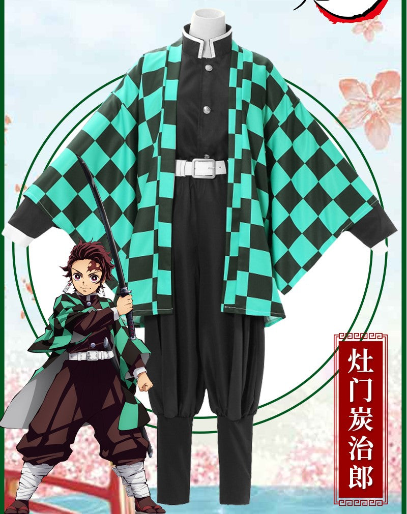 【Kimetsu No Yaiba】Kamado Tanjirou Cosplay Costume Full Set
