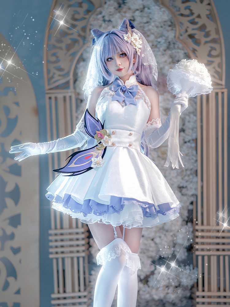 【Genshin Impact】Keqing(Wedding Dress Skin) Cosplay Costume Full Set