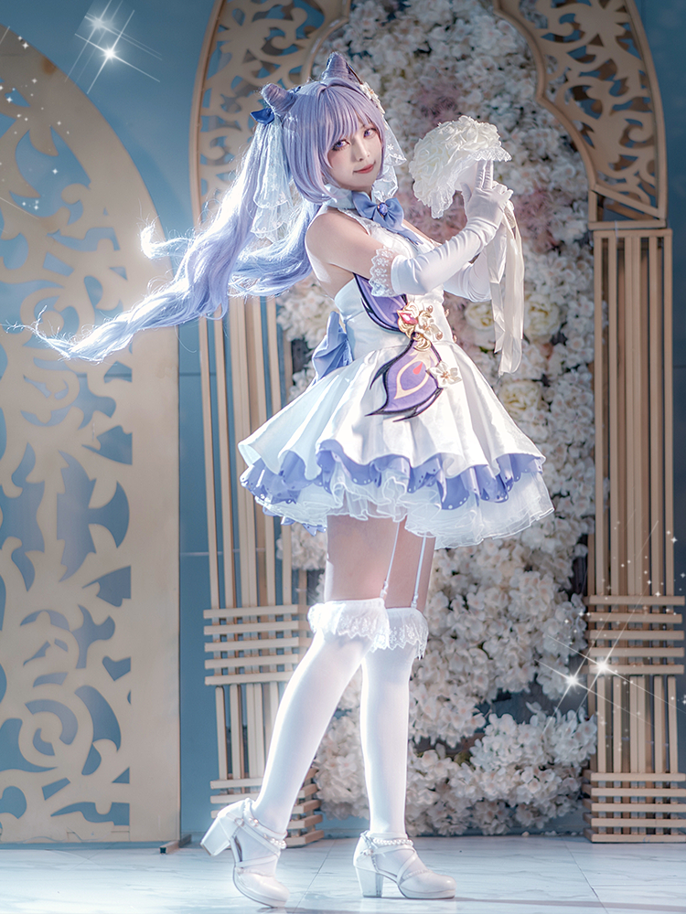 【Genshin Impact】Keqing(Wedding Dress Skin) Cosplay Costume Full Set