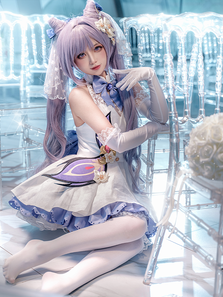 【Genshin Impact】Keqing(Wedding Dress Skin) Cosplay Costume Full Set