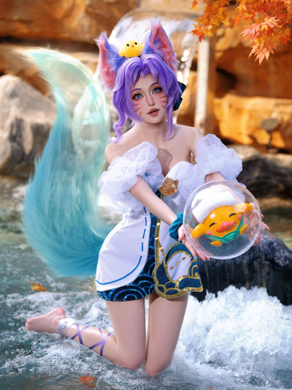 【League of Legends】Spirit Blossom Springs Ahri Cosplay Costume Full Set