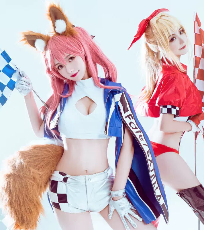 【Fate Grand Order】Tamamo-no-Mae Race Queen Suit Cosplay Costume Full Set