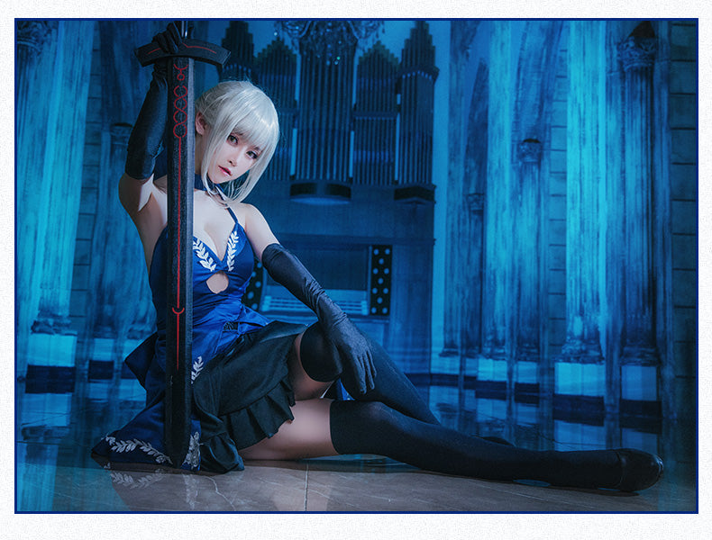 【Fate Grand Order】Saber Alter Black Dress Cosplay Costume Full Set