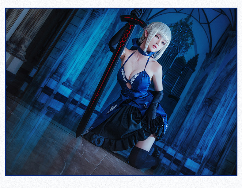 【Fate Grand Order】Saber Alter Black Dress Cosplay Costume Full Set