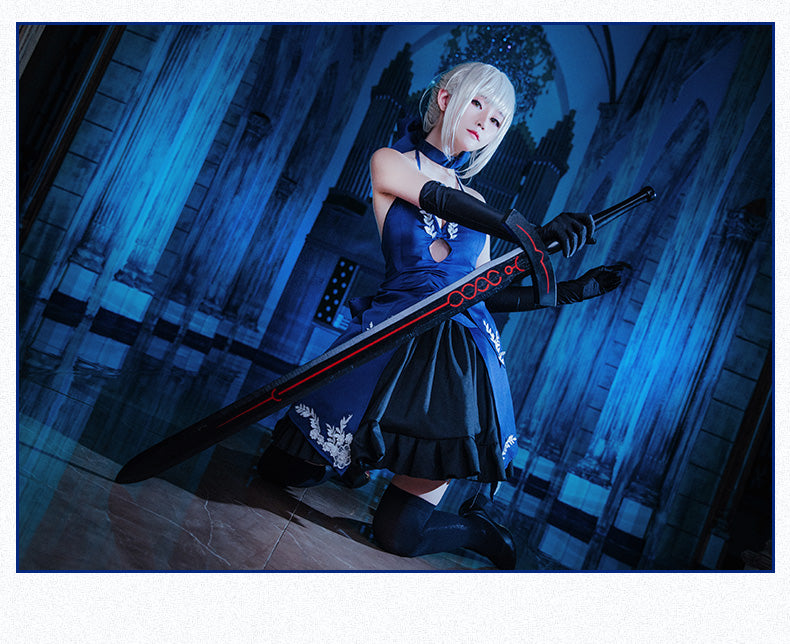 【Fate Grand Order】Saber Alter Black Dress Cosplay Costume Full Set