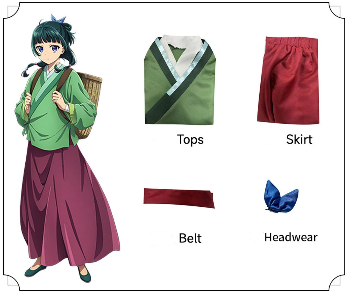【The Apothecary Diaries】Maomao Cosplay Costume Full Set