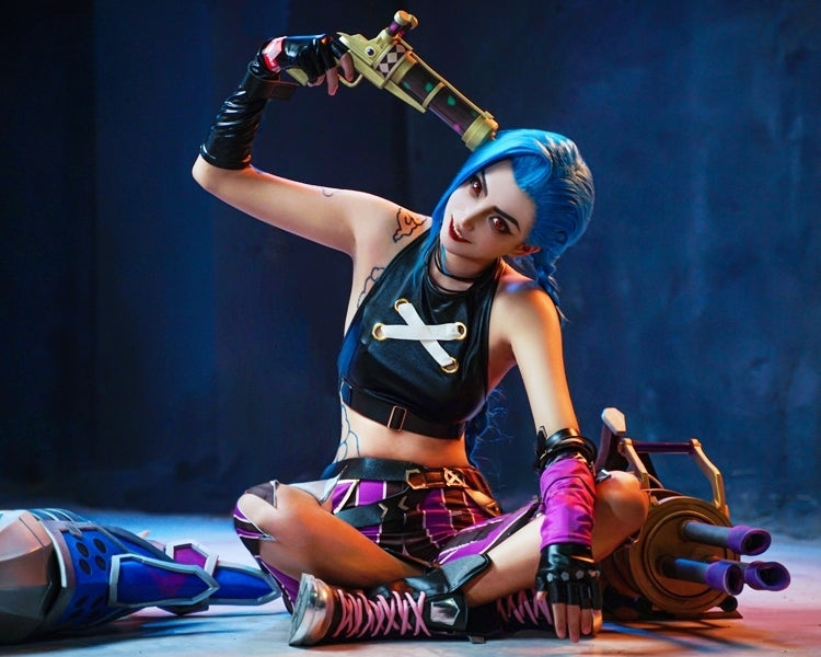 【League of Legends】Jinx Cosplay Costume Full Set
