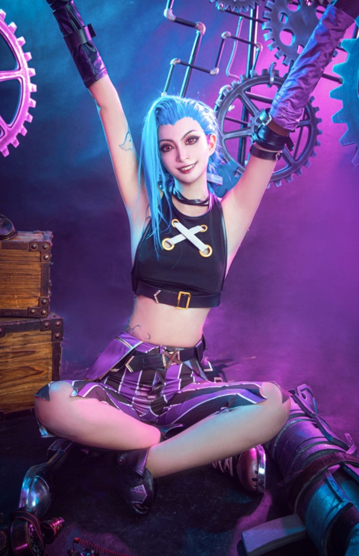 【League of Legends】Jinx Cosplay Costume Full Set
