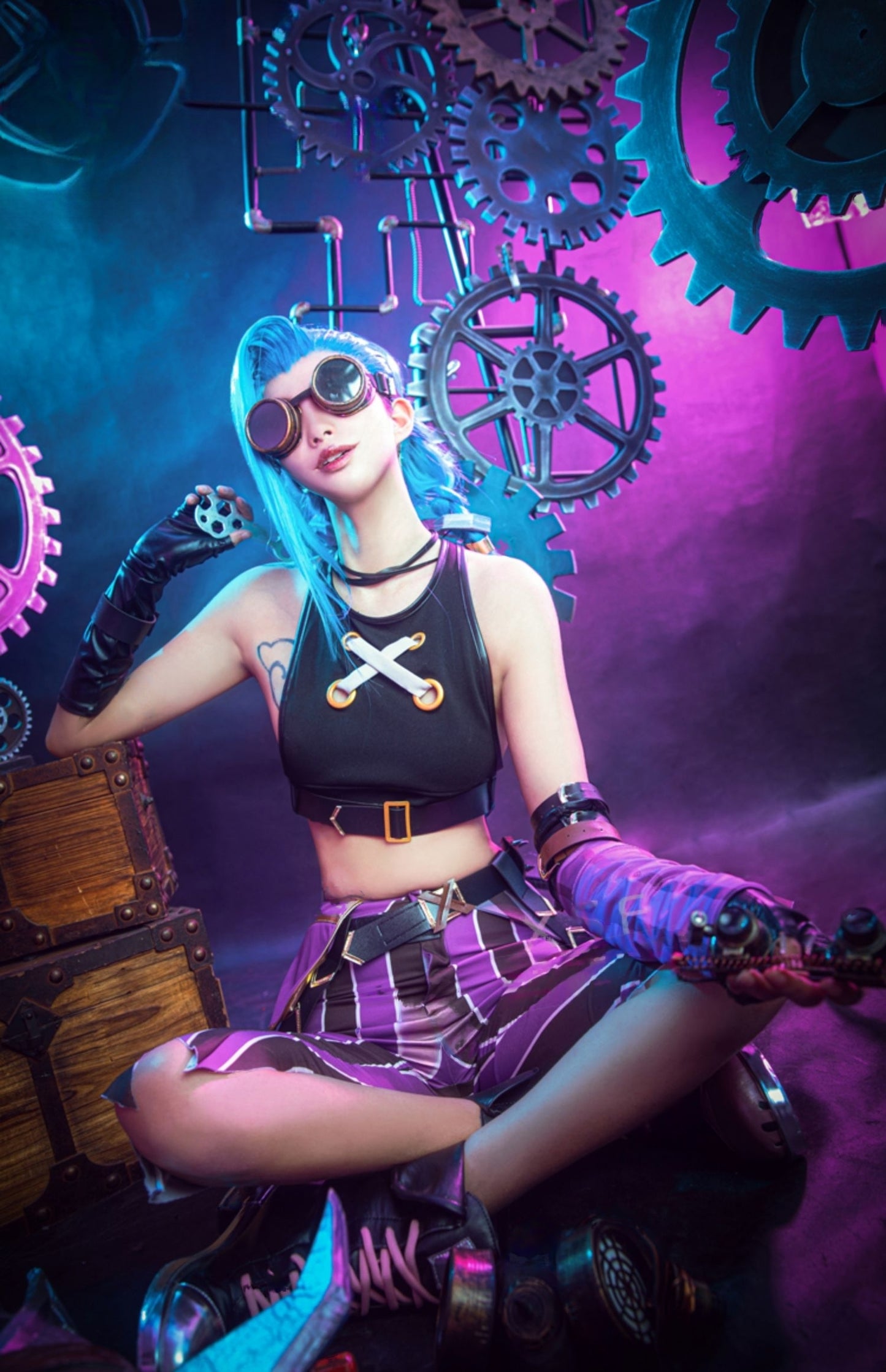 【League of Legends】Jinx Cosplay Costume Full Set