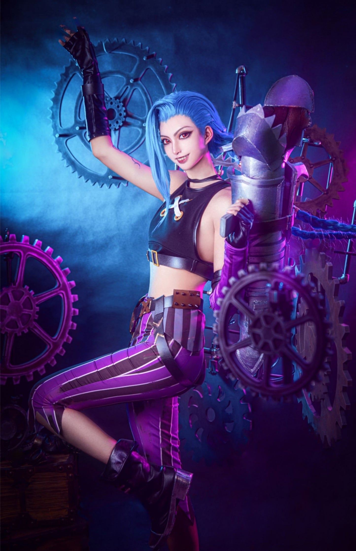 【League of Legends】Jinx Cosplay Costume Full Set