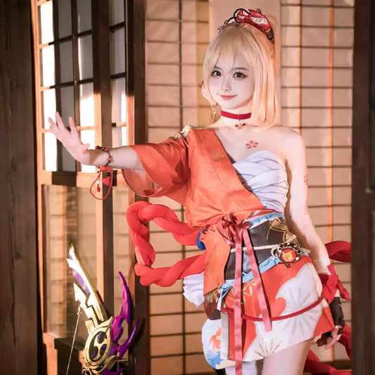 【Genshin Impact】Yoimiya Cosplay Costume Full Set