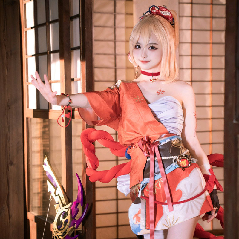 【Genshin Impact】Yoimiya Cosplay Costume Full Set